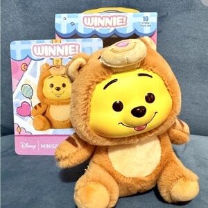 MINISO Disney Winnie the Pooh Plush Vinyl Pendant Blind Box  Closed Box